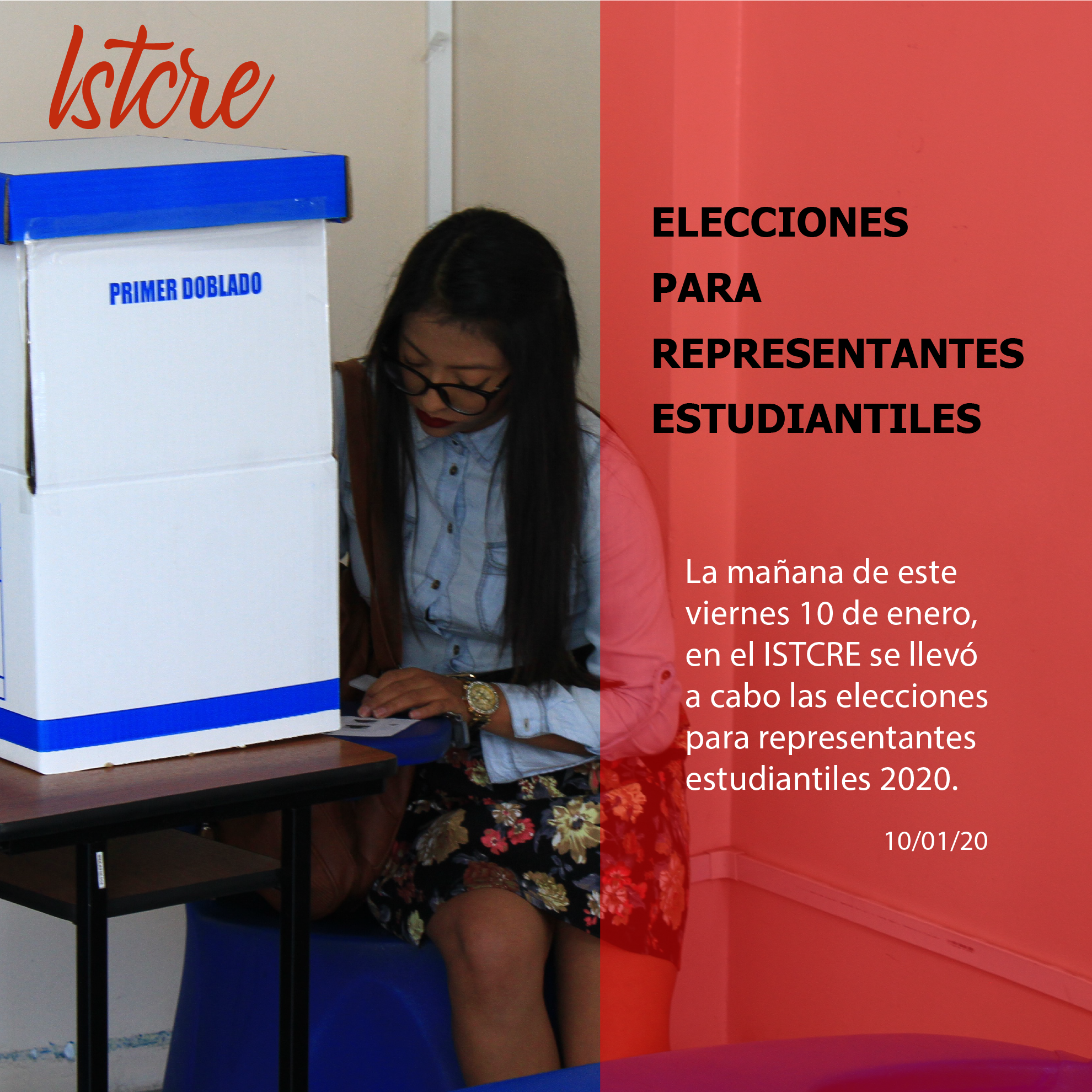 EL INSTITUTO SUPERIOR TECNOLÓGICO CRUZ ROJA ECUATORIANA LLEVA A CABO LAS ELECCIONES PARA REPRESENTANTES ESTUDIANTILES 2020